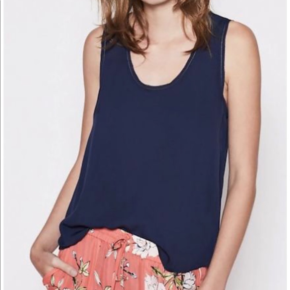 Joie silk tank (dark navy)